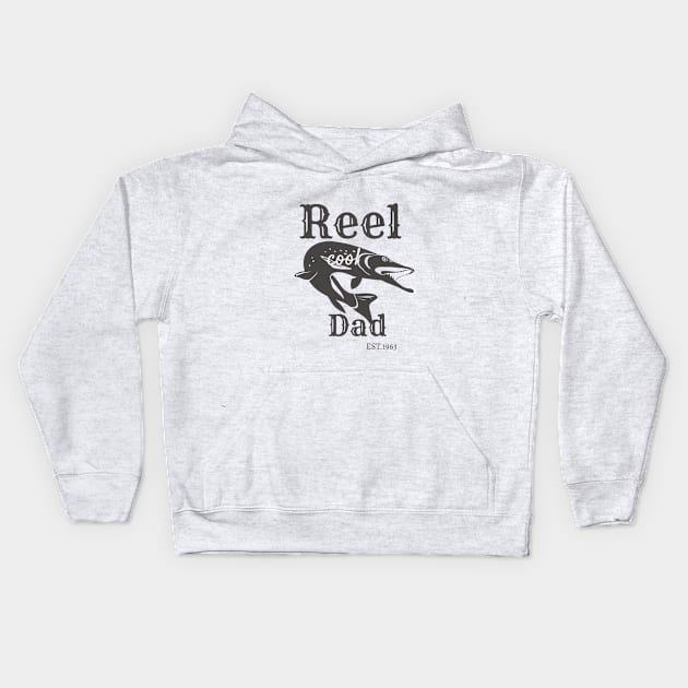 Reel cool dad Kids Hoodie by Chanyashopdesigns